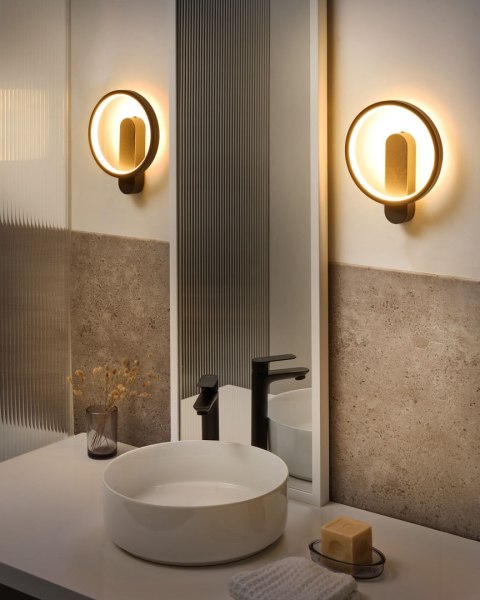 Zestaw 2 lamp ściennych BLIES LED Metal Czarny