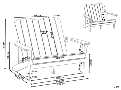Ławka ogrodowa ADIRONDACK 125 cm Jasnozielony