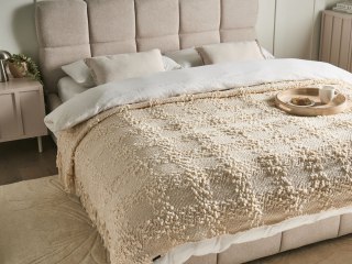 Koc VELLA 200 x 220 cm Złamana biel