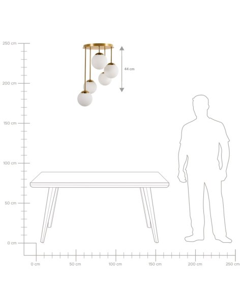 Lampa wisząca 5-punktowa RIANA Metal Mosiężny