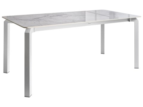 Stół ogrodowy FELETTO 180 cm 90 cm Kamień Biały marmur