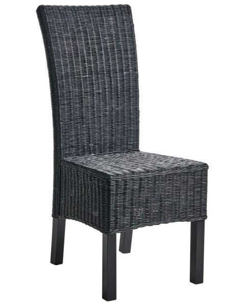 Zestaw 2 krzeseł do jadalni ANDES Rattan Czarny