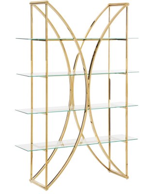 Regał 4 półki HOLLOW Metal 175 cm Złoty