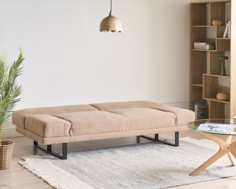 Sofa rozkładana dla 2 osób YORK Boucle Piaskowy