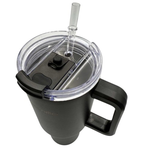 Stalowy Kubek Termiczny Termos 1200ml Z Rączką I Słomką Km-2172
