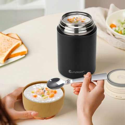 Termos Obiadowy 1050ml Z Miską I Składaną Łyżką E-8247