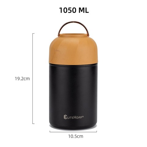 Termos Obiadowy 1050ml Z Miską I Składaną Łyżką E-8247
