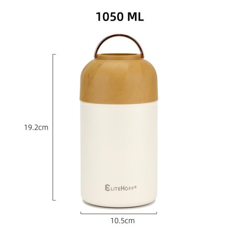 Termos Obiadowy 1050ml Z Miską I Składaną Łyżką E-8248