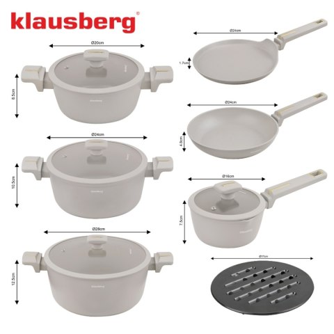 Zestaw 12 Elem. Garnków Marmurkowych Klausberg Kb-7967