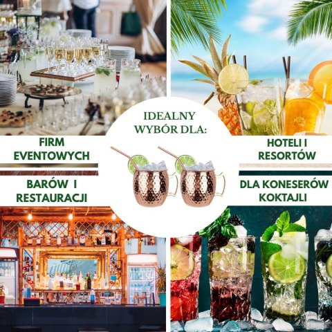 Zestaw Stalowych Kubków 500ml Do Drinków Moscow Mule Kinghoff Kh-2000