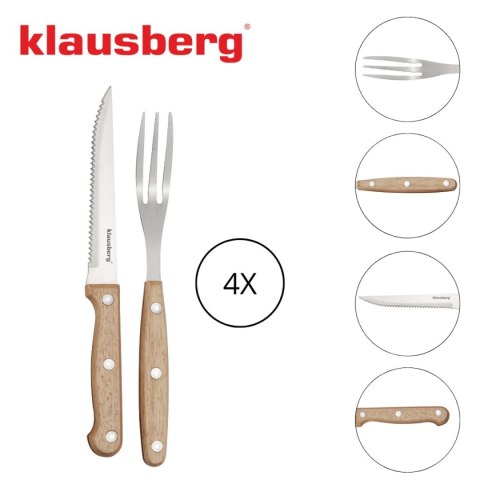 ZESTAW SZTUĆCÓW SZTUĆCE DO STEKÓW 8 szt. KLAUSBERG KB-7976
