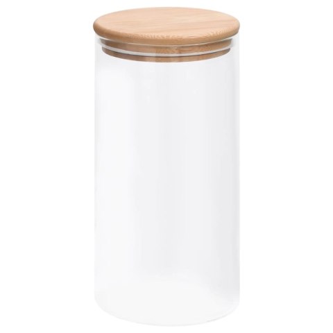 Szklane słoje z bambusową pokrywką, 4 szt., 1200 ml Lumarko!