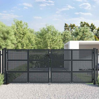 Brama ogrodowa antracytowa 400x125 cm stalowa Lumarko!