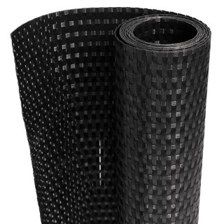 VidaXL Parawan balkonowy, czarny, 1000x90 cm, polirattan