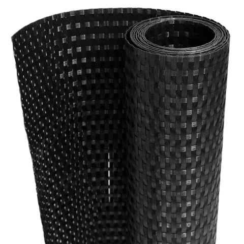 VidaXL Parawan balkonowy, czarny, 1000x90 cm, polirattan