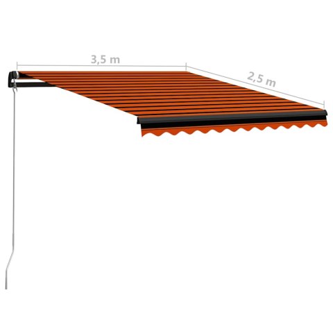 Ręcznie zwijana markiza, 350 x 250 cm, pomarańczowo-brązowa Lumarko!