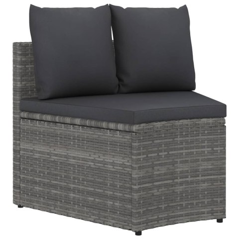 9-częściowa sofa do ogrodu, z poduszkami, polirattan, szara Lumarko!