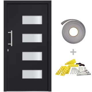 Drzwi frontowe, aluminium i PVC, antracytowe, 100x200 cm Lumarko!