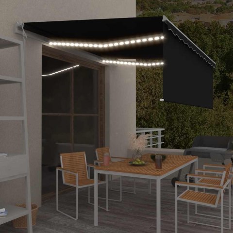 Automatyczna markiza z zasłoną, LED i czujnikiem, 4,5x3 m Lumarko!