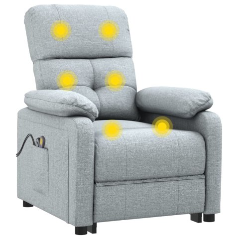Elektryczny fotel masujący, jasnoszary, tkanina Lumarko!