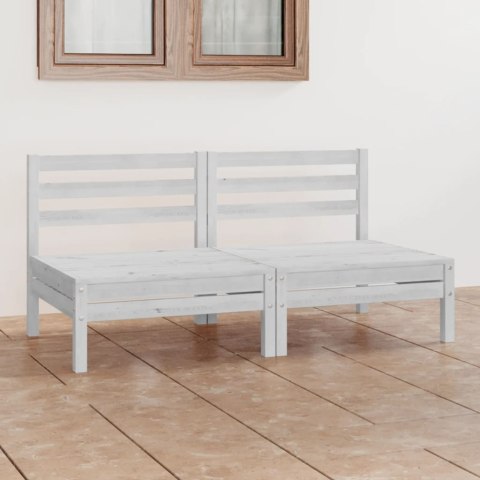 2-osobowa sofa ogrodowa, biała, lite drewno sosnowe Lumarko!