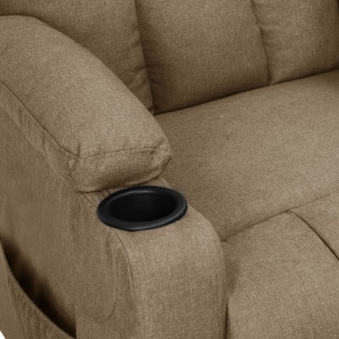 Elektryczny fotel masujący, taupe, tkanina Lumarko!