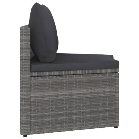 2-częściowa sofa ogrodowa z poduszkami, polirattan, szara Lumarko!