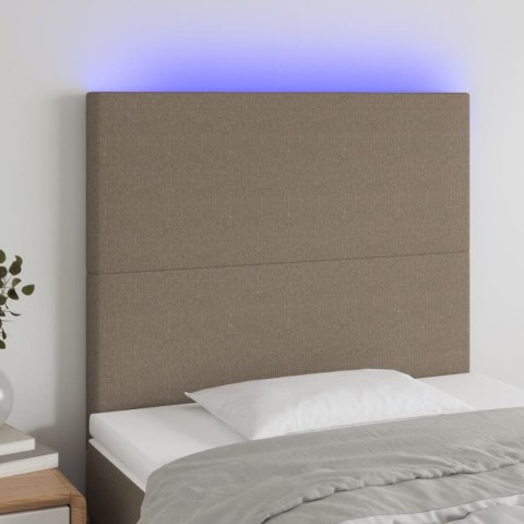 Zagłówek do łóżka z LED, taupe, 90x5x118/128 cm, tkanina Lumarko!