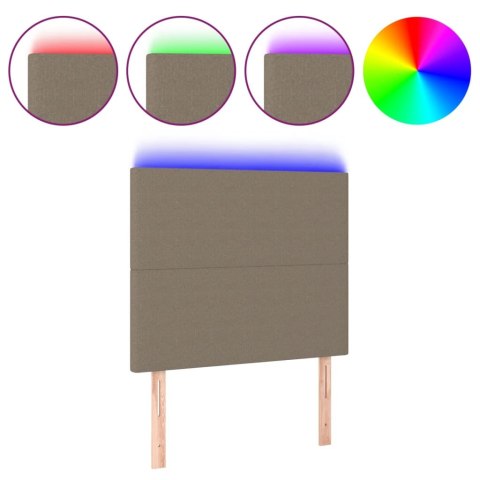 Zagłówek do łóżka z LED, taupe, 90x5x118/128 cm, tkanina Lumarko!
