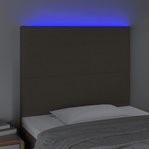 Zagłówek do łóżka z LED, taupe, 90x5x118/128 cm, tkanina Lumarko!