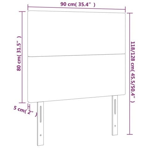 Zagłówek do łóżka z LED, taupe, 90x5x118/128 cm, tkanina Lumarko!
