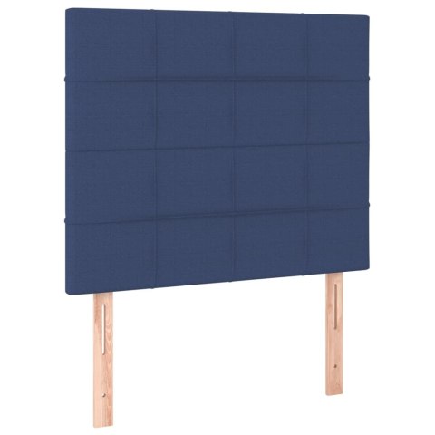 Zagłówek do łóżka z LED, niebieski, 90x5x118/128 cm, tkanina Lumarko!