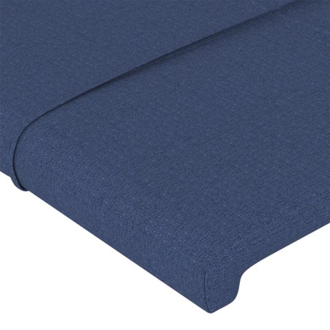 Zagłówek do łóżka z LED, niebieski, 90x5x118/128 cm, tkanina Lumarko!