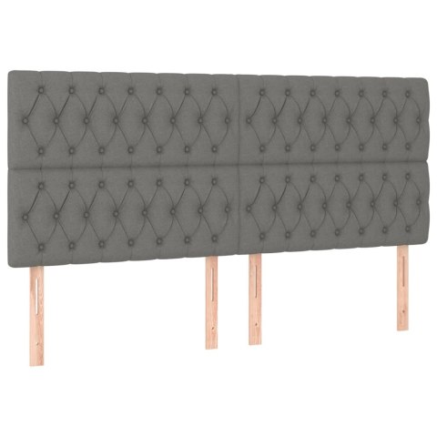 Zagłówek do łóżka z LED, ciemnoszary, 200x7x118/128 cm, tkanina Lumarko!