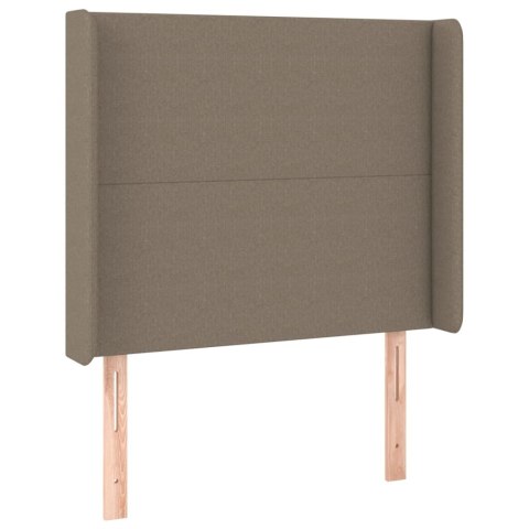 Zagłówek do łóżka z LED, taupe, 93x16x118/128 cm, tkanina Lumarko!