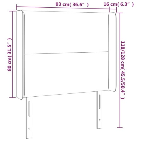 Zagłówek do łóżka z LED, taupe, 93x16x118/128 cm, tkanina Lumarko!