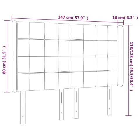 Zagłówek do łóżka z LED, kremowy, 147x16x118/128 cm, tkanina Lumarko!