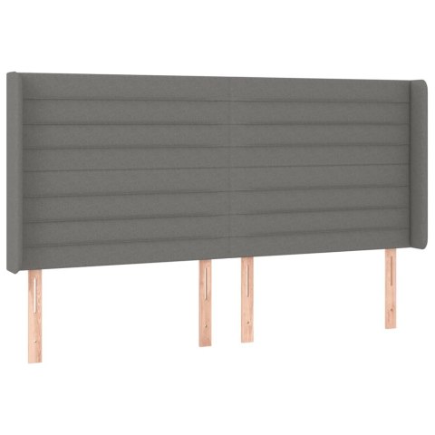 Zagłówek do łóżka z LED, ciemnoszary, 163x16x118/128cm, tkanina Lumarko!