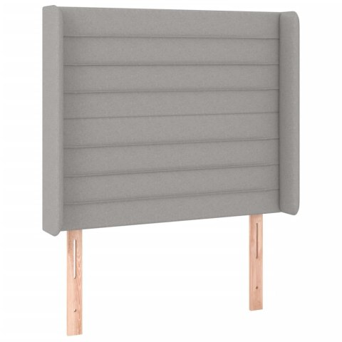 Zagłówek do łóżka z LED, jasnoszary, 93x16x118/128 cm, tkanina Lumarko!