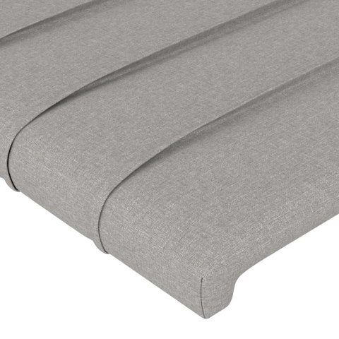Zagłówek do łóżka z LED, jasnoszary, 93x16x118/128 cm, tkanina Lumarko!