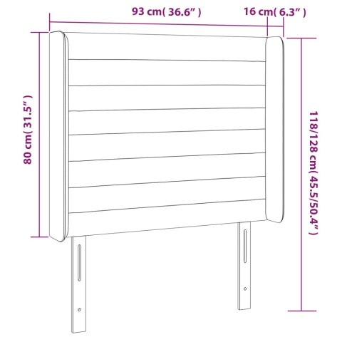 Zagłówek do łóżka z LED, jasnoszary, 93x16x118/128 cm, tkanina Lumarko!