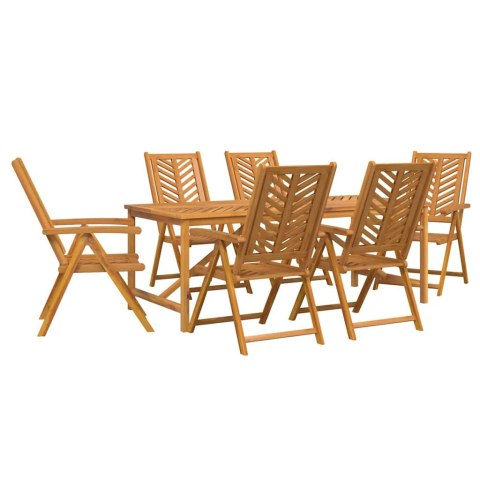 Zestaw do jadalni w ogrodzie 7 pcs Brązowy Lite Drewno Akacji Lumarko!