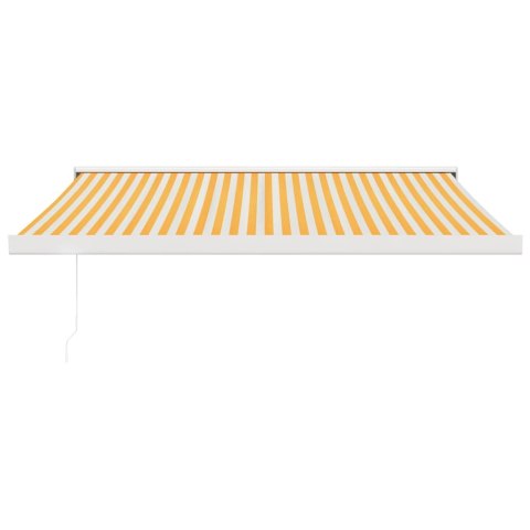 VidaXL Zwijana markiza, żółto-biała, 3,5x2,5 m, tkanina i aluminium