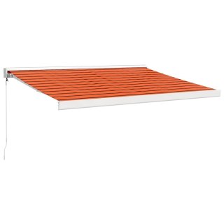 VidaXL Zwijana markiza, pomarańcz i brąz, 3x2,5 m, tkanina i aluminium