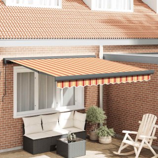 VidaXL Zwijana markiza, żółto-biała, 3x2,5 m, tkanina i aluminium