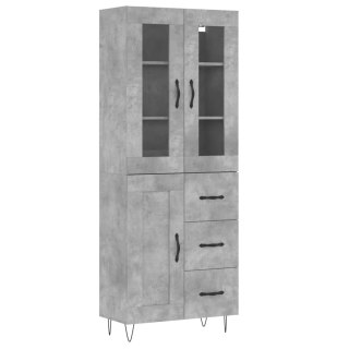 Witrynka, szarość betonu 69,5x34x180 cm materiał drewnopochodny Lumarko!