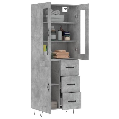 Witrynka, szarość betonu 69,5x34x180 cm materiał drewnopochodny Lumarko!
