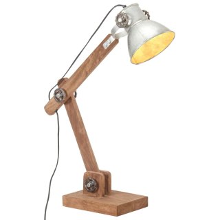Industrialna lampa stołowa, srebrna, okrągła, 58x18x90 cm, E27 Lumarko!