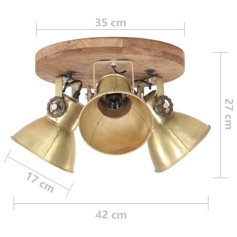Industrialna lampa sufitowa, 25 W, mosiądz, 42x27 cm, E27 Lumarko!