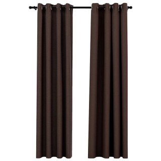 Zasłony stylizowane na lniane, 2 szt., taupe, 140x225 cm Lumarko!